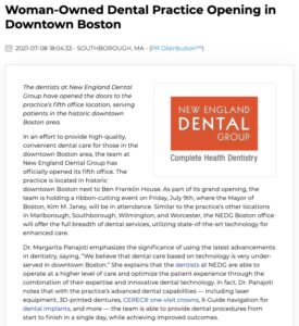 New dental office opens in downtown Boston, marking the fifth location of New England Dental Group.