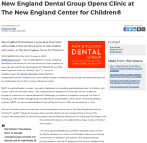 New England Dental Group opens the Smigel Supersmile Dental Clinic at NECC in Southborough.